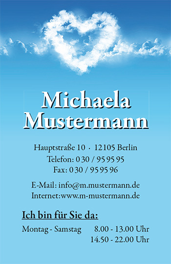 Visitenkarte "Wolkenherz" - 1212010231