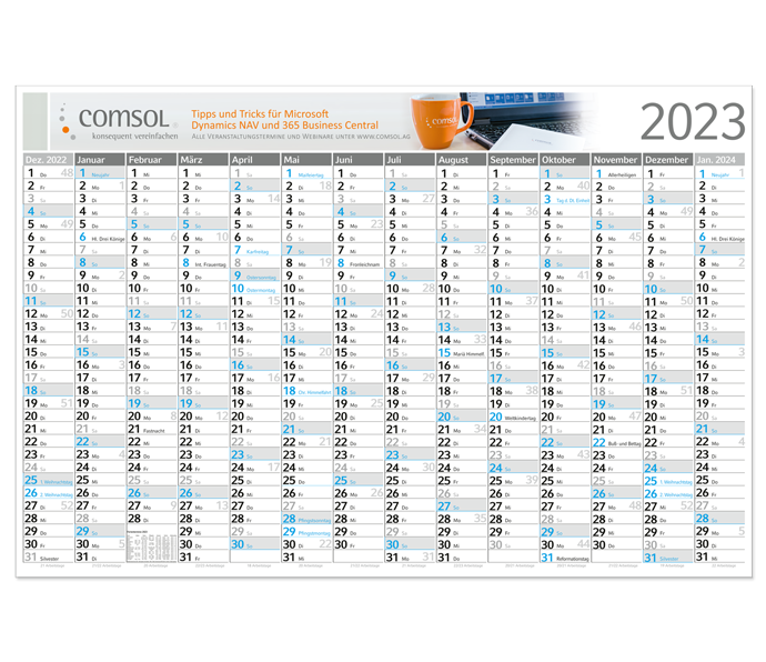Posterkalender Big 14 blue in Express-Produktion - 1617060040-Express