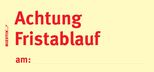 BIZSTIX® Business Haftnotizen "Achtung Fristablauf am" - 1301010153