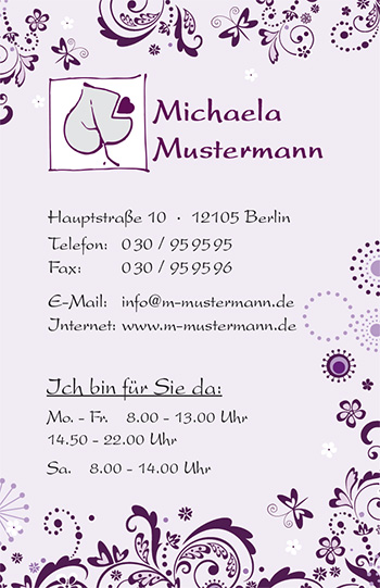 Visitenkarte "purple sketch" - 1212010323