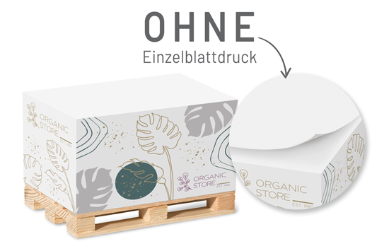 Notiz-Zettelklotz 12 x 8 x 6 cm im Siebdruck auf Mini-Holzpalette - 1018110010