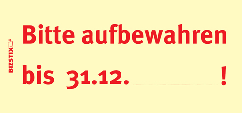 BIZSTIX® Business Haftnotizen "Bitte aufbewahren bis" - 1301010127