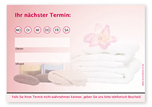 Terminzettel "Zeit zum Entspannen" - 1 Termin mit Wochentagen - 1215010102
