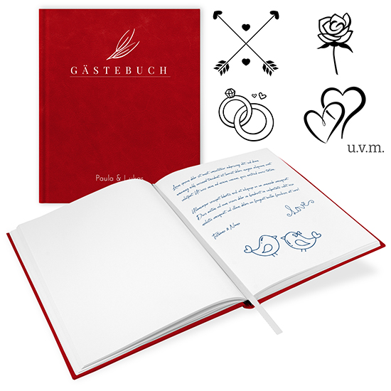Gästebuch Hochzeit Rot - GB-21213-H