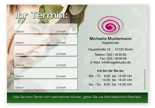 Terminzettel "exotic Beauty" - 6 Termine - 1214010651