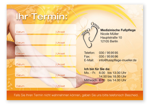 Terminzettel "happy feet" - 6 Termine - 1214010634