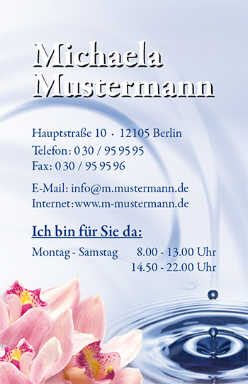Visitenkarte "Wellness Oase" - 1212010238