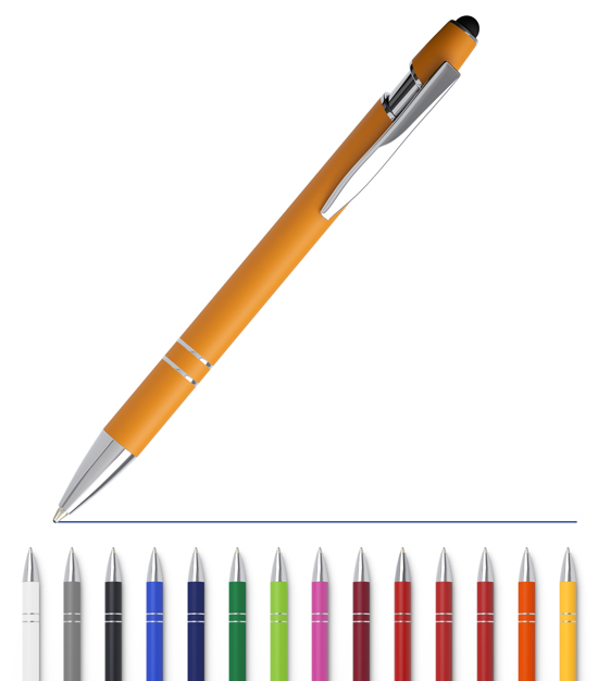 Kugelschreiber Metall mit Softtouch und Stylus - 1320010113