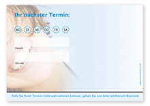 Terminzettel "healthy Smiles" - 1 Termin mit Wochentagen - 1215010124