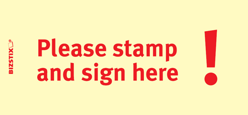 BIZSTIX® Business Haftnotizen "Please stamp and sign here!" - 1301010129