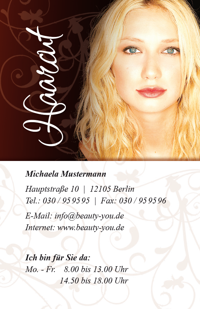 Visitenkarte "blonde Schönheit" - 1212010117