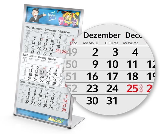 Tischkalender Desktop 3 Steel - 1601010113