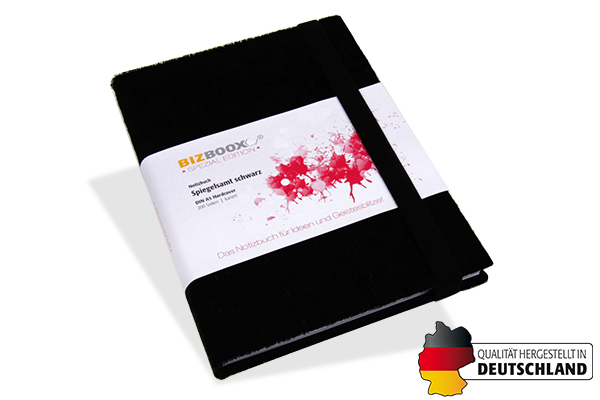 BIZBOOX® Spiegelsamt schwarz DIN A5 - 177104