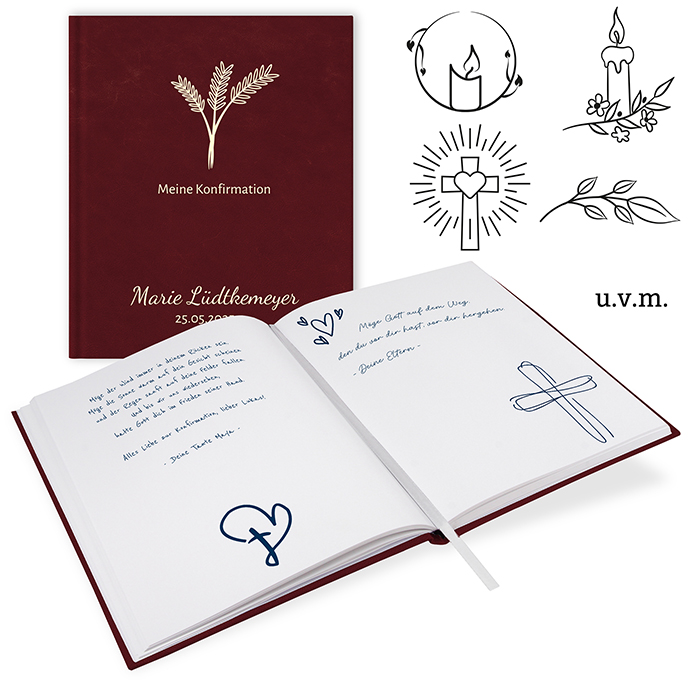 Gästebuch Konfirmation Bordeaux - GB-21211-Kon