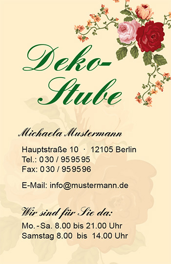 Visitenkarte "vintage rose" - 1212010296