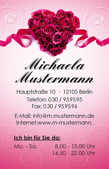 Visitenkarte "Rosenherz" - 1212010233