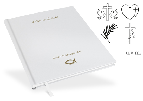 Gästebuch Konfirmation Weiß - GB-21200-Kon