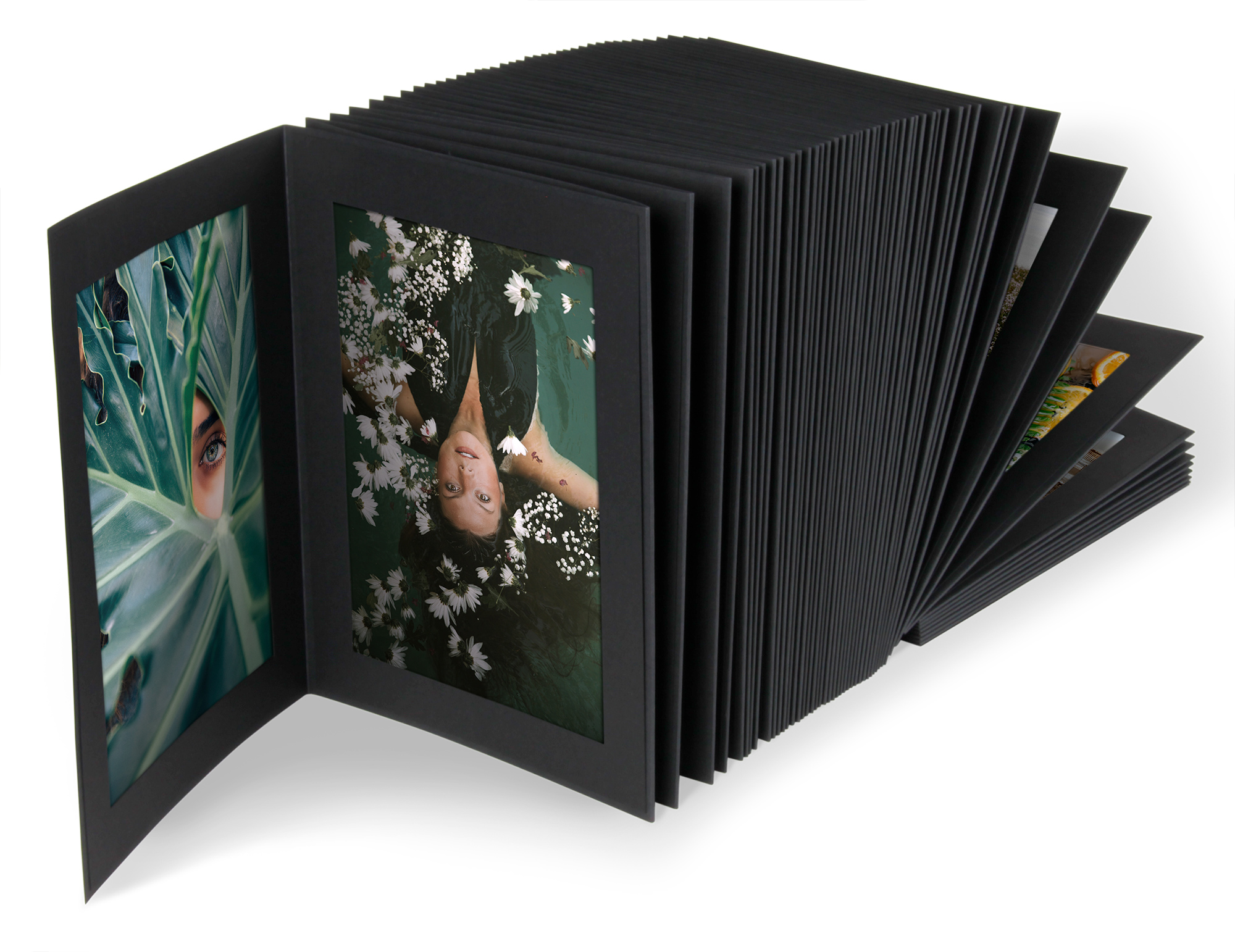 Endlosleporello Leinen Schwarz / Leinen Schwarz für Bilder im Format 13 x 18 cm - SL-201138-R