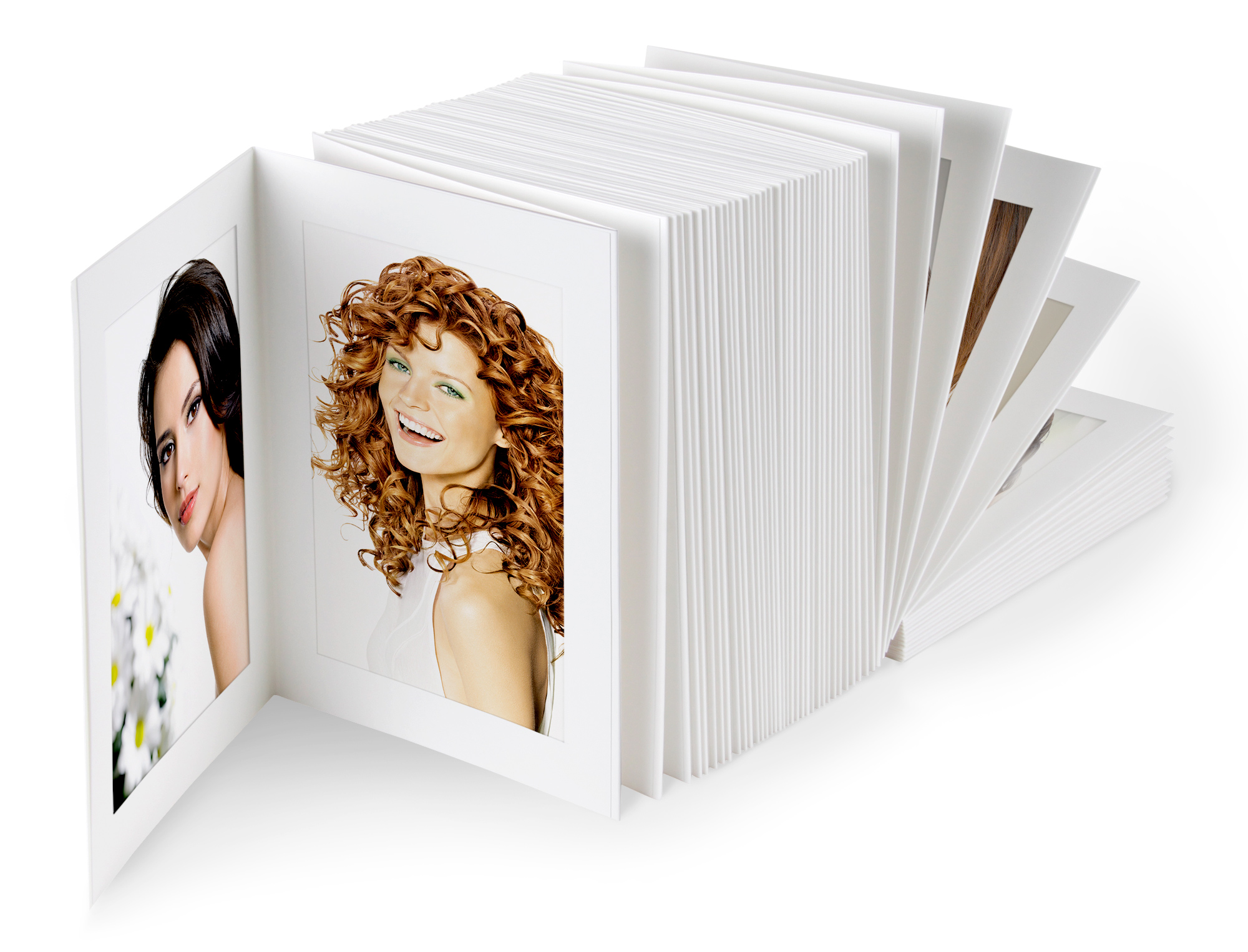 Endlosleporello Leinen Weiß / Leinen Weiß für Bilder im Format 15 x 20 cm - L-201431-R