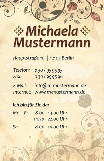 Visitenkarte "Zauberranken" - 1212010337