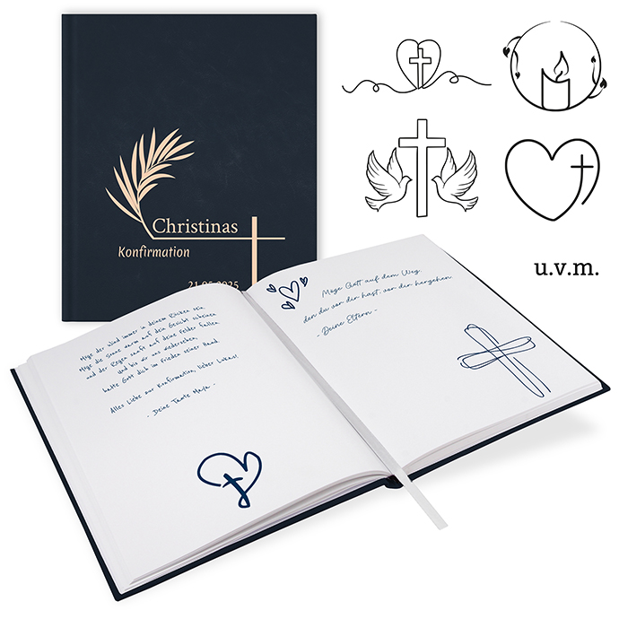 Gästebuch Konfirmation Marineblau - GB-21209-Kon