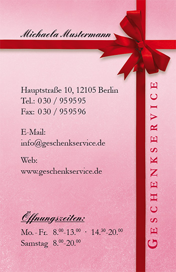 Visitenkarte "pink surprise" - 1212010182