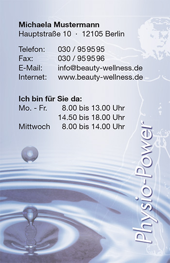 Visitenkarte "Körperfrische" - 1212010126