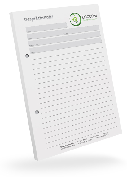 Gesprächsnotizblock A5 liniert individuell - 1302010402