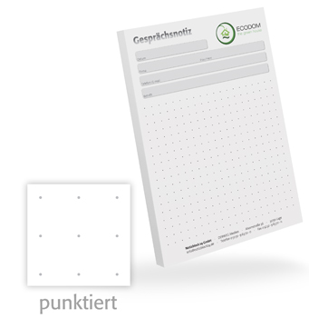 Gesprächsnotizblock A6 punktiert individuell - 1302010201