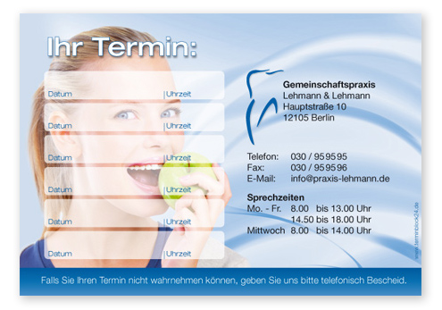 Terminzettel "gesundes Lächeln" - 6 Termine - 1214010644