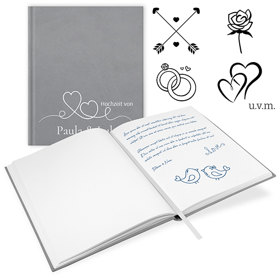 Gästebuch Hochzeit Silbergrau - GB-21202-H