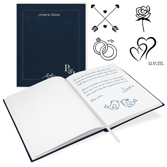 Gästebuch Hochzeit Marineblau - GB-21209-H