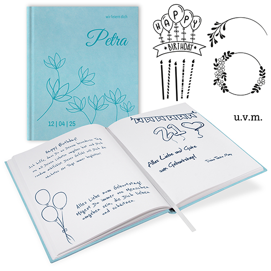 Gästebuch Geburtstag Türkis - GB-21212-G