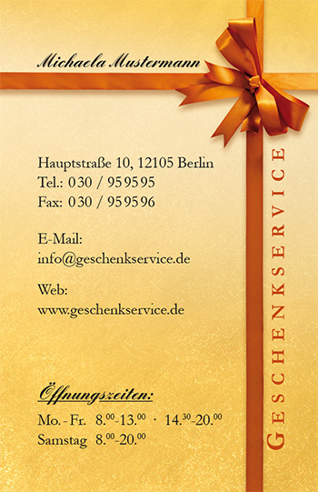 Visitenkarte "golden surprise" - 1212010180