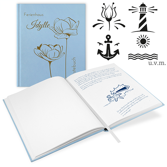 Gästebuch Ferienwohnung Hellblau - GB-21216-F