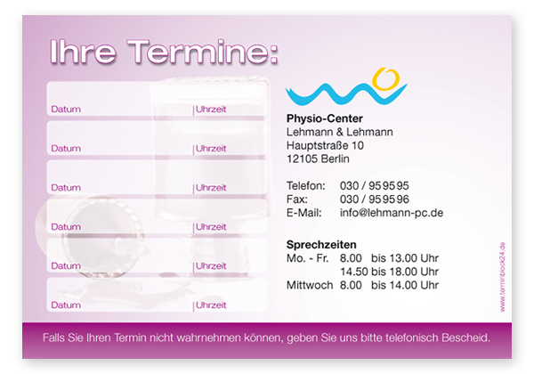 Terminzettel "bright color" - 6 Termine - 1214010610