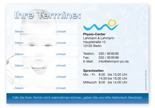 Terminzettel "Baby Smiley" - 6 Termine - 1214010619