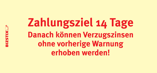 BIZSTIX® Business Haftnotizen "Zahlungsziel 14 Tage" - 1301010131