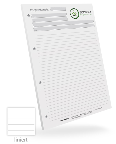 Gesprächsnotizblock A4 liniert individuell - 1302010602