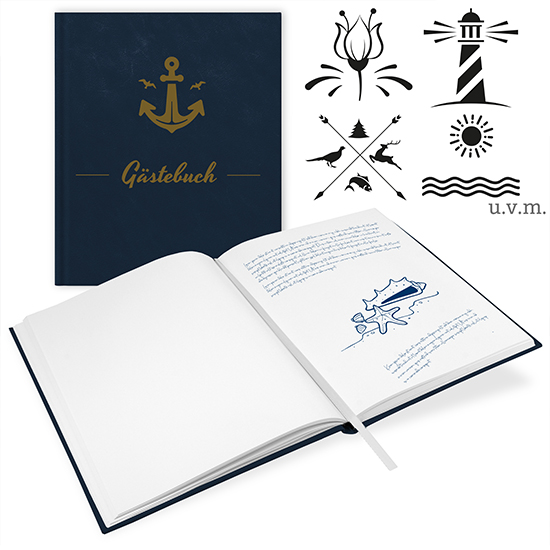 Gästebuch Ferienwohnung Marineblau - GB-21209-F