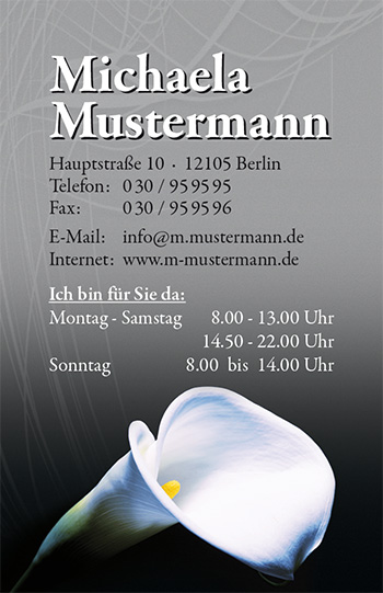 Visitenkarte "Blütenrein" - 1212010250