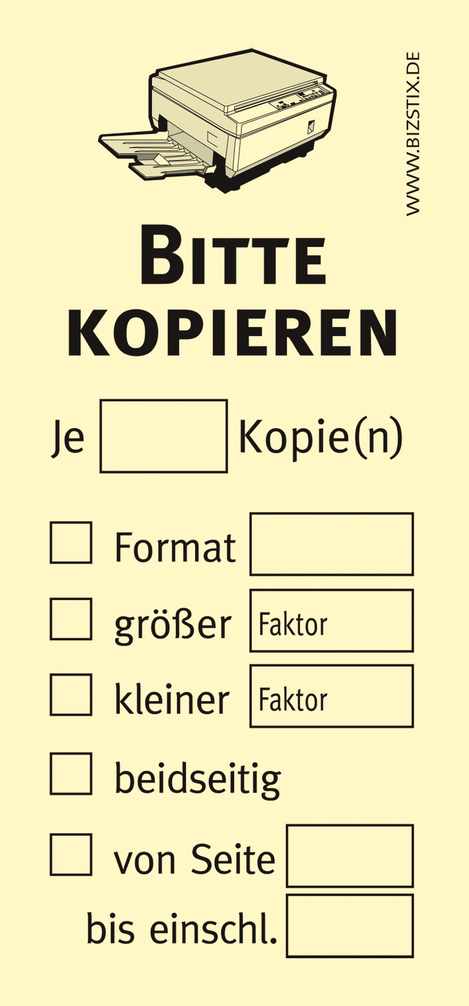 BIZSTIX® Business Haftnotizen "Bitte kopieren" - 1301010137