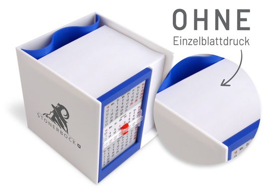 Zettelbox Kalenderbox mit Klappmechanik im Siebdruck - 1018180010