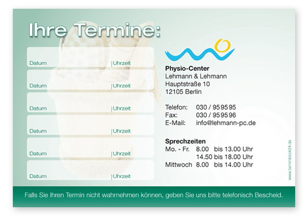 Terminzettel "Saunaliebe" - 6 Termine - 1214010606