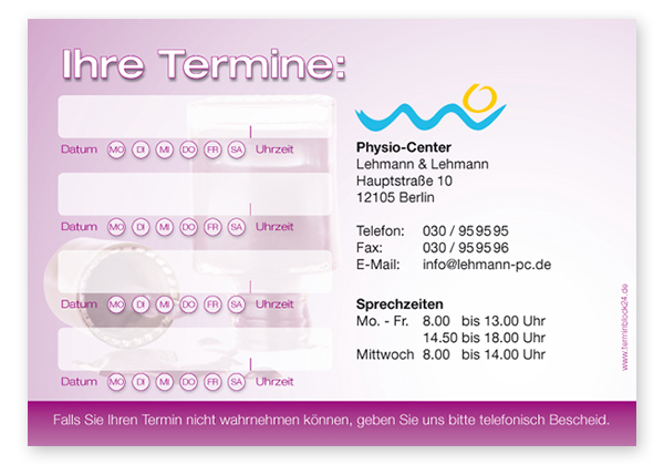 Terminzettel "bright color" - 4 Termine mit Wochentagen - 1214010410