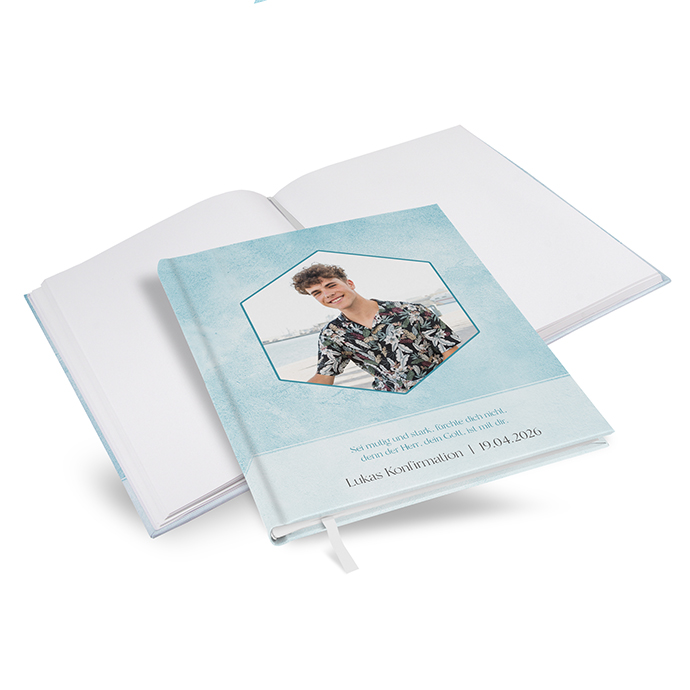 Gästebuch Konfirmation "Soft Aqua" - GBKON-21220