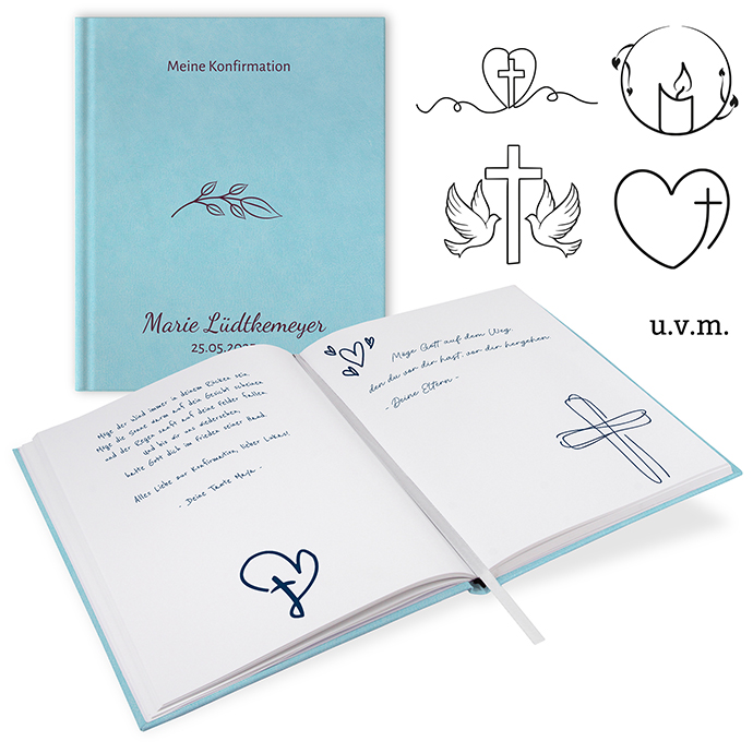 Gästebuch Konfirmation Türkis - GB-21212-Kon