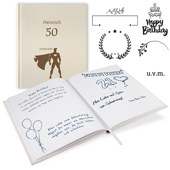 Gästebuch Geburtstag Champagne - GB-21206-G