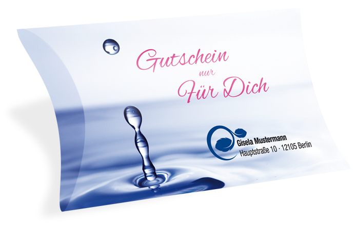Gutscheinkarte Etui "kühler Tropfen" individuell - 1231010127