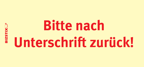 BIZSTIX® Business Haftnotizen "Bitte nach Unterschrift zurück!" - 1301010141